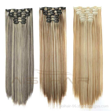Cheap synthetic clip in hair weft extension
